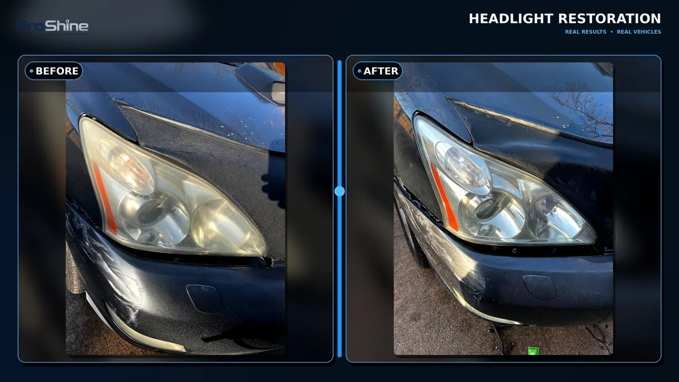 Lexus RX headlight restoration before and after